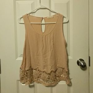 Floral embroidered tank top